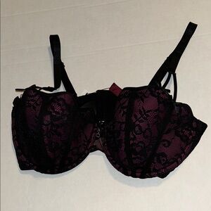 Adore Me Black and Purple Lace 36DD NWT Bra